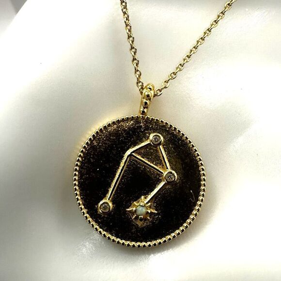 Gorjana 18k gold plated libra opalite coin necklace - Picture 9 of 11